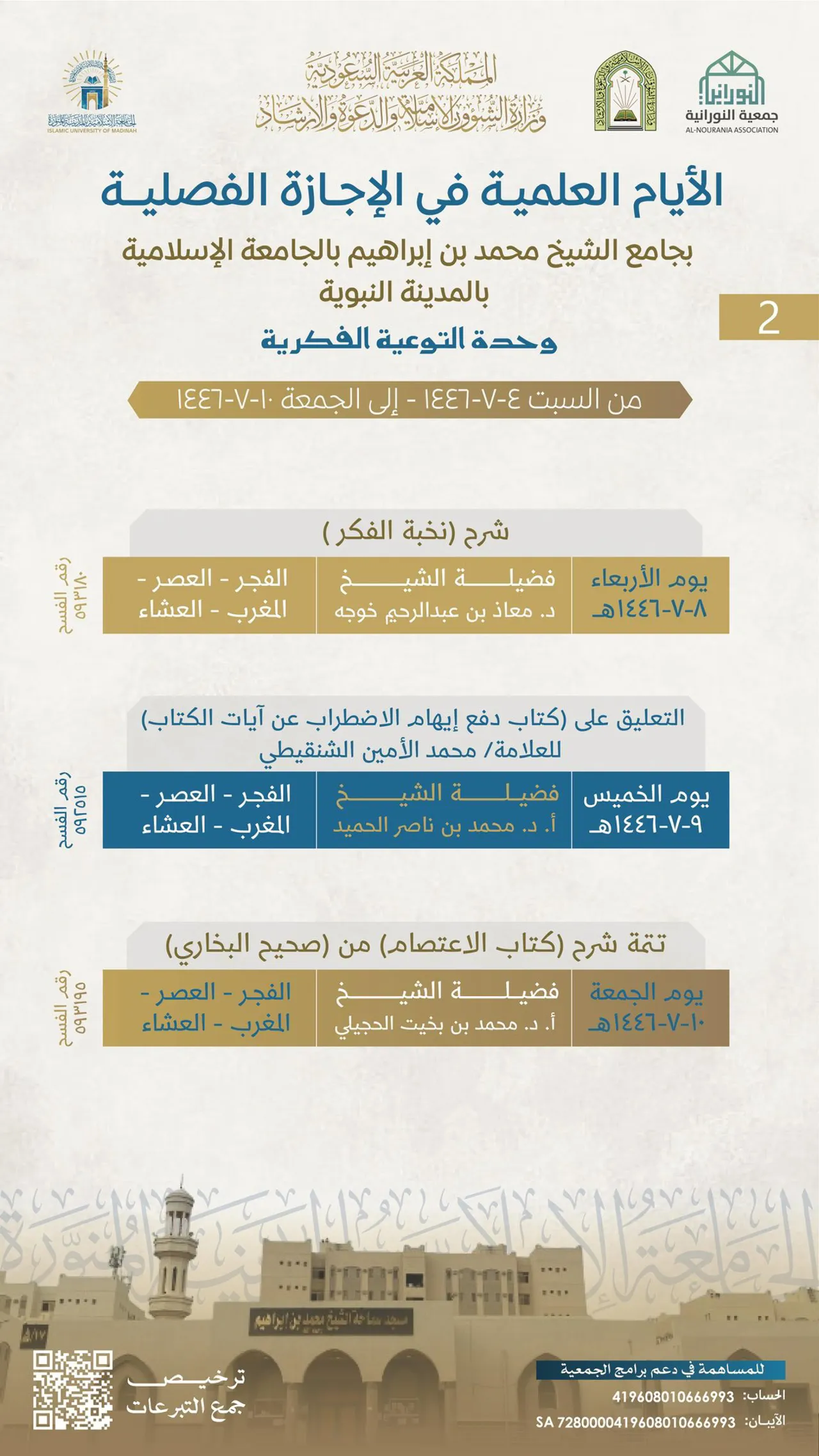 The Intellectual Awareness Unit is pleased to invite you to attend the program "Scientific Days during the Mid-term Vacation", according to the attached schedule. - 2