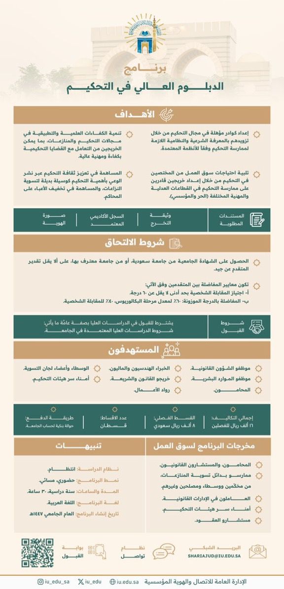 تعرف على تفاصيل برامج "الدبلوم العالي " بـالجامعة الإسلامية‬⁩ ‏آخر موعد للتقديم: السبت 23 شوال 1447هـ - 3