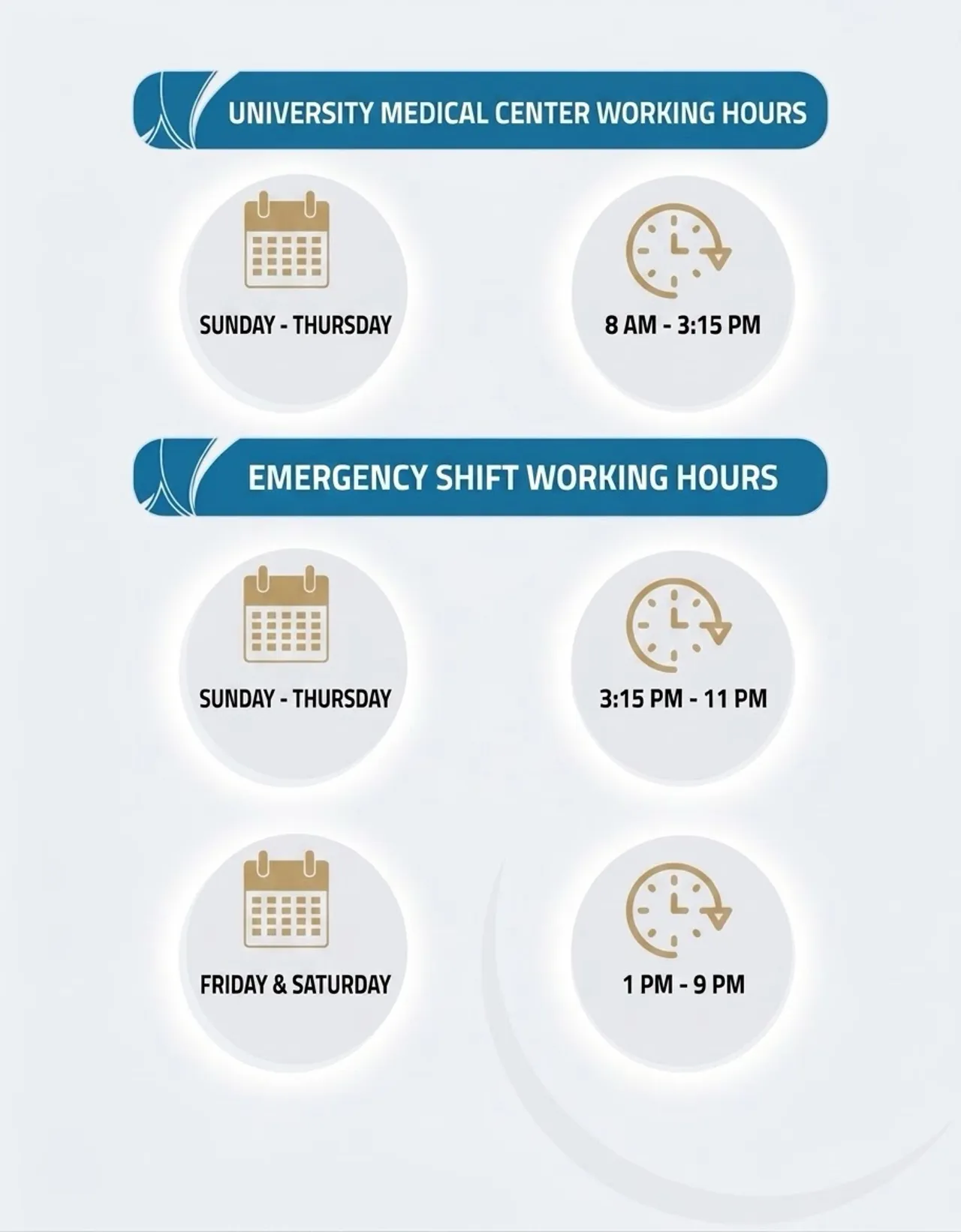 University Medical Center Working Hours