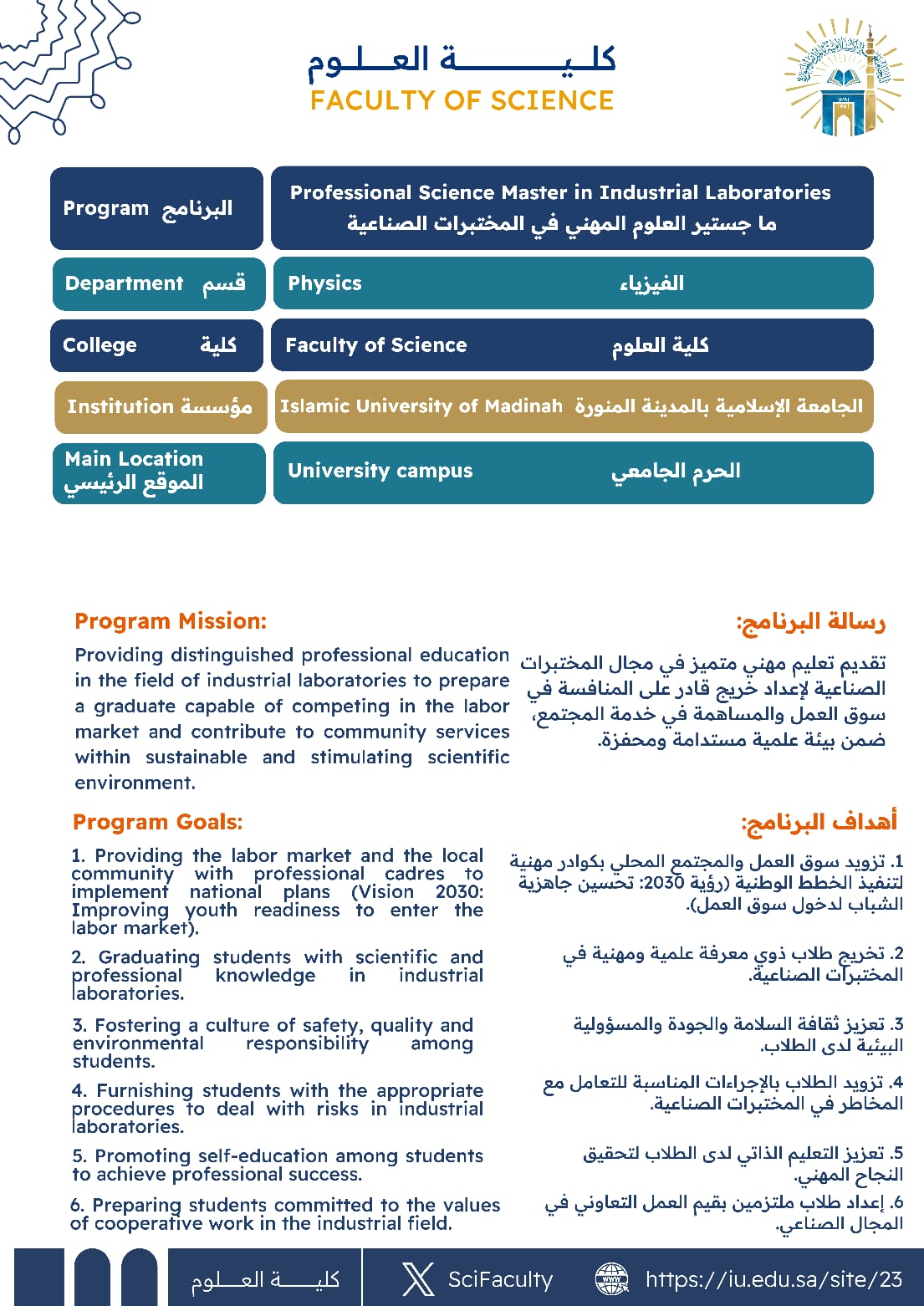 رحلتك نحو التميّز المهني تبدأ من هنا: ماجستير مهني •تخصص في المختبرات الصناعية •تعليم تطبيقي قائم على الممارسة •جاهزية عالية لسوق العمل