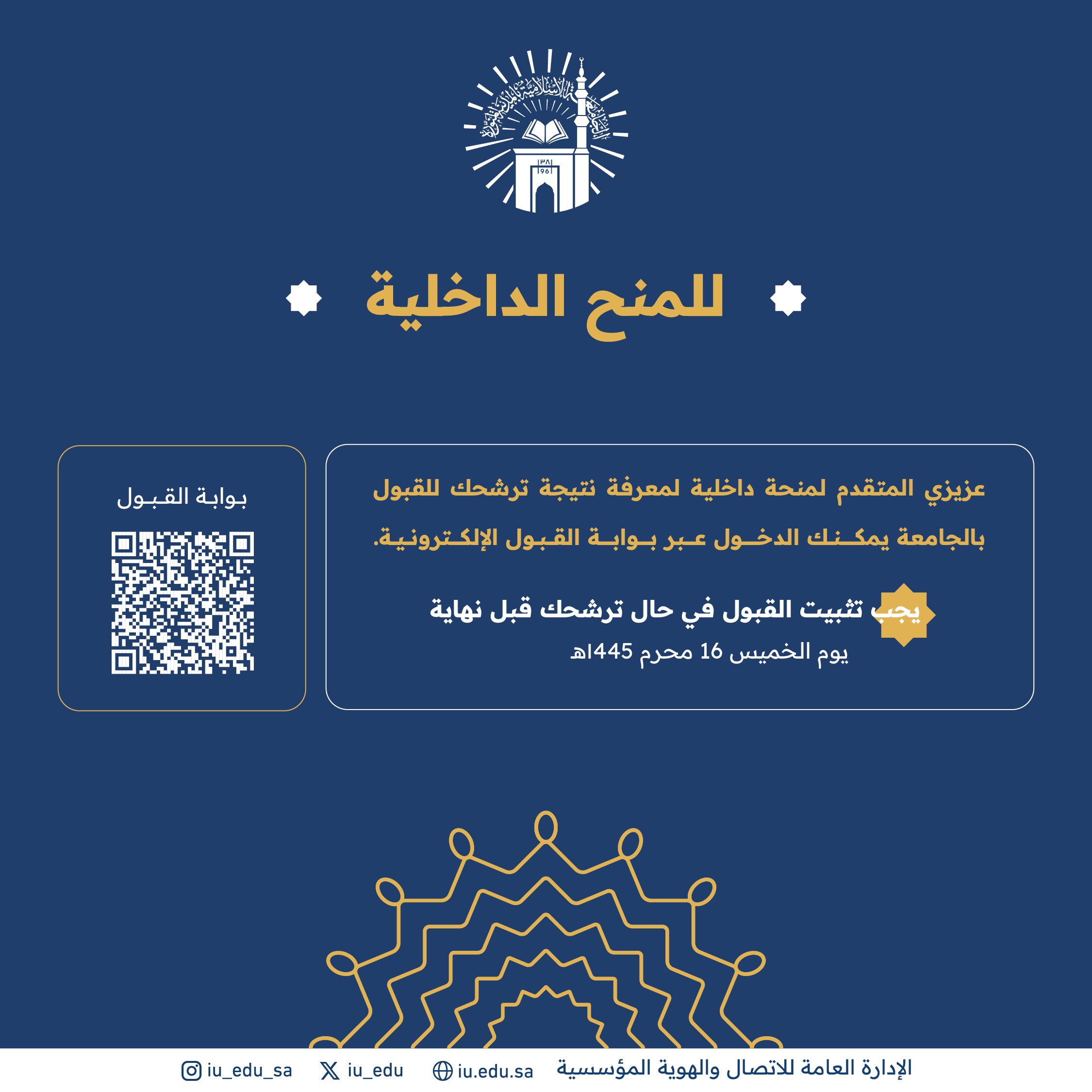 نتائج قبول المتقدمين للمنح الداخلية بمرحلة البكالوريوس لعام 1445هـ