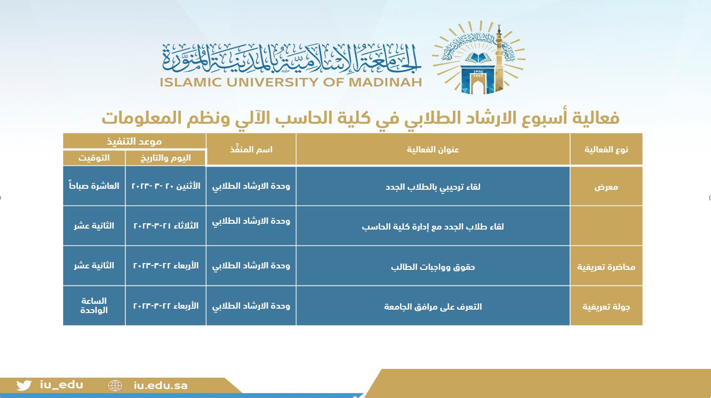 اسبوع الارشاد الطلابي للطلاب الجدد - 1