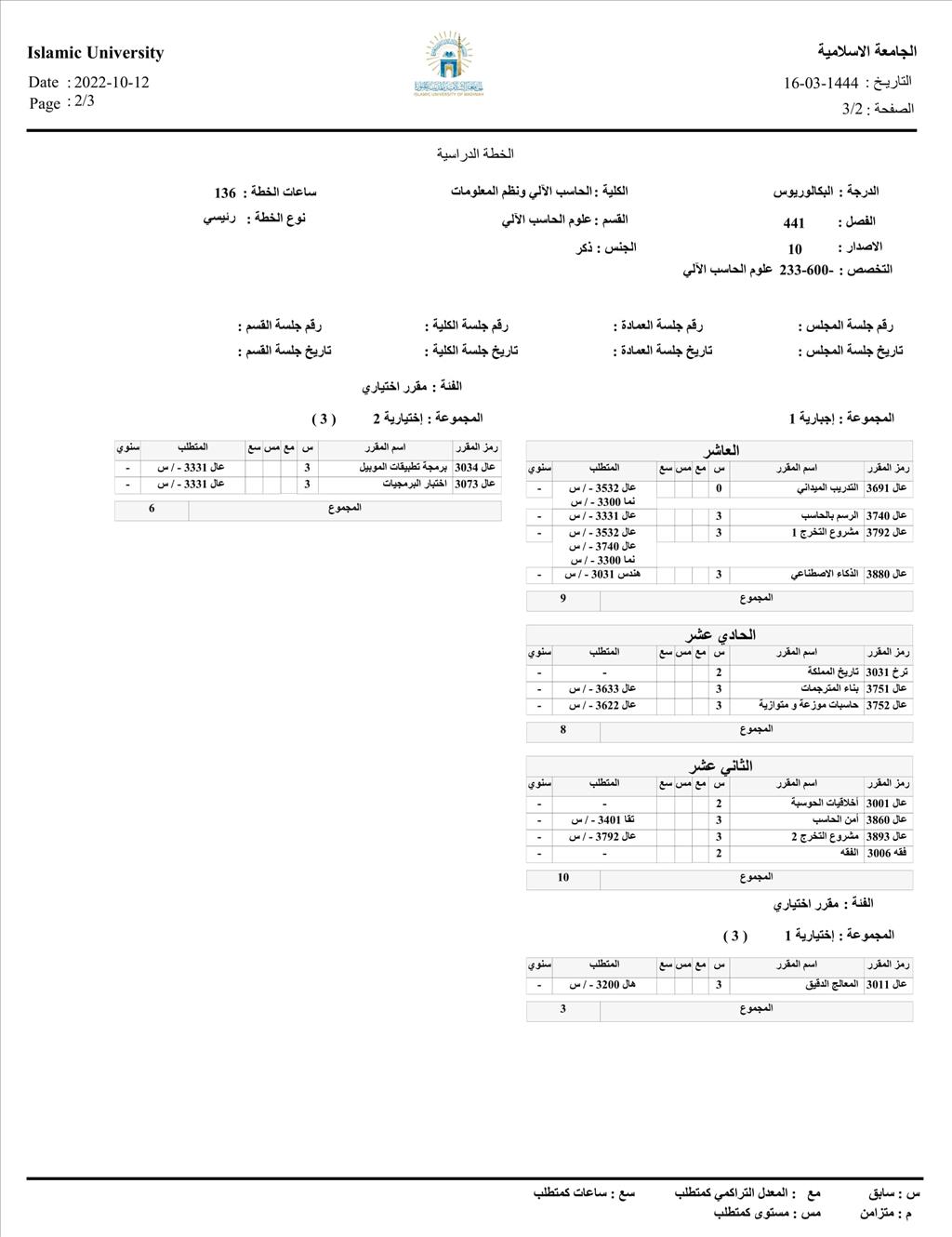 البكالوريوس علوم الحاسب  - 2