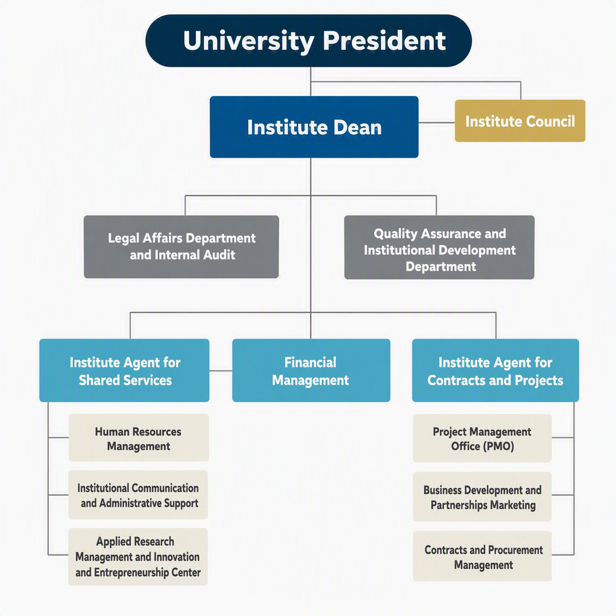 Management Structure for Institute of Research and Consultative Studies 